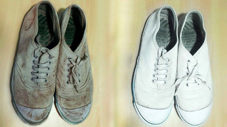 آموزش تمیز کردن کفش های سفید